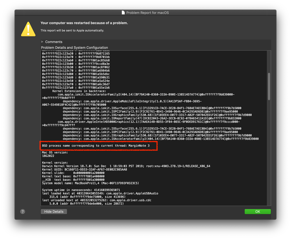 Kernel panic issue by MarginNote 3 Mac Trouble Marginnote