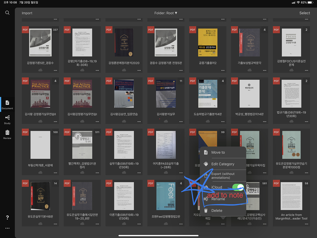 Add docu to note - Feature Requests - Marginnote